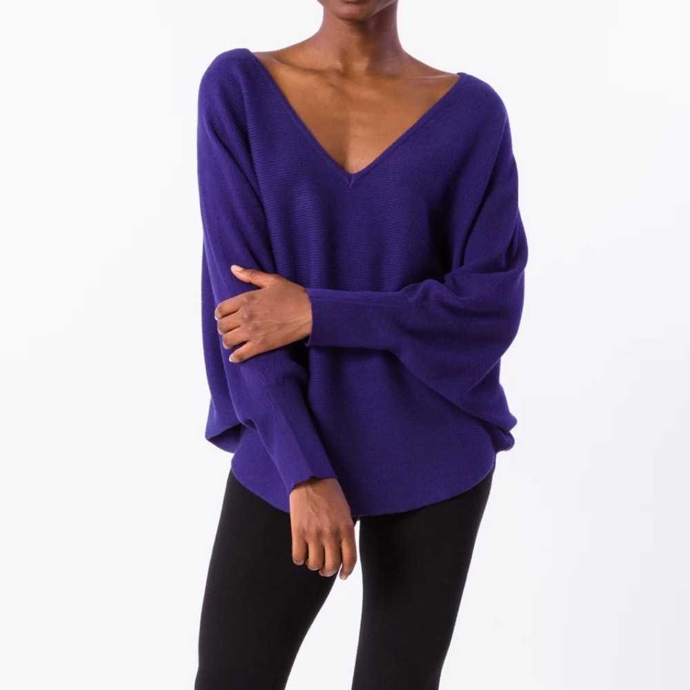 Kerisma RYU V-Neck Oversized Top In Purple- Size M/L, Chic & Cozy
